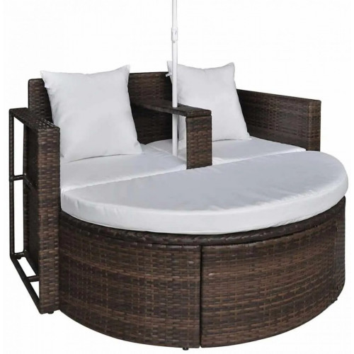 vidaXL Poly Rattan Lounge Set Muebles de jardín (40734) marrón