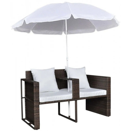 vidaXL Poly Rattan Lounge Set Muebles de jardín (40734) marrón