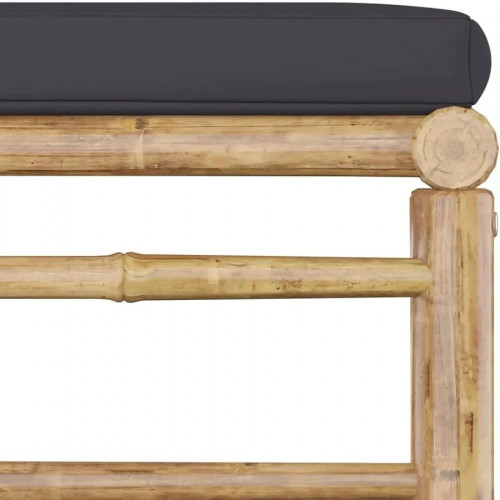 vidaXL Set de muebles de jardín 5 piezas bambú Y cojines gris oscuro