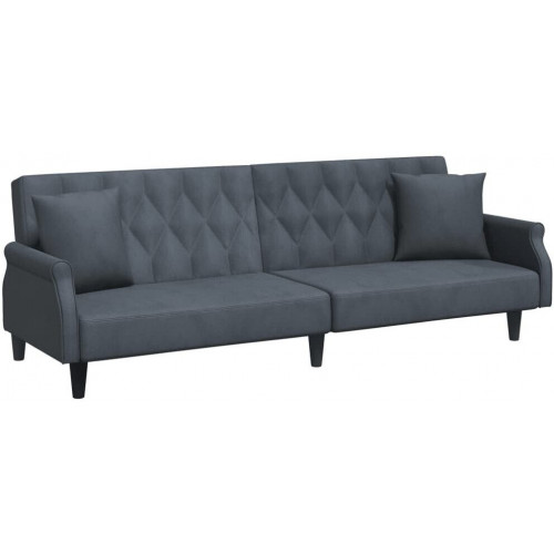 vidaXL Sofá cama con brazos terciopelo gris claro (351944)