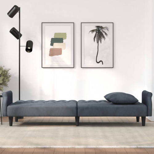 vidaXL Sofá cama con brazos terciopelo gris claro (351944)