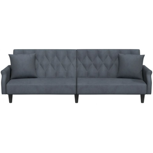 vidaXL Sofá cama con brazos terciopelo gris claro (351944)
