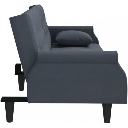 vidaXL Sofá cama con brazos terciopelo gris claro (351944)