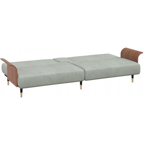vidaXL Sofá cama con portavasos gris claro terciopelo