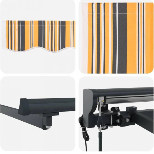 vidaXL Toldo Retráctil Eléctrico Amarillo Gris