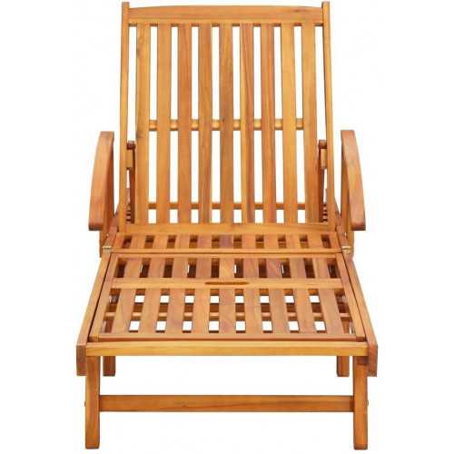 vidaXL Tumbona ajustable de acacia con mesa auxiliar (42594)