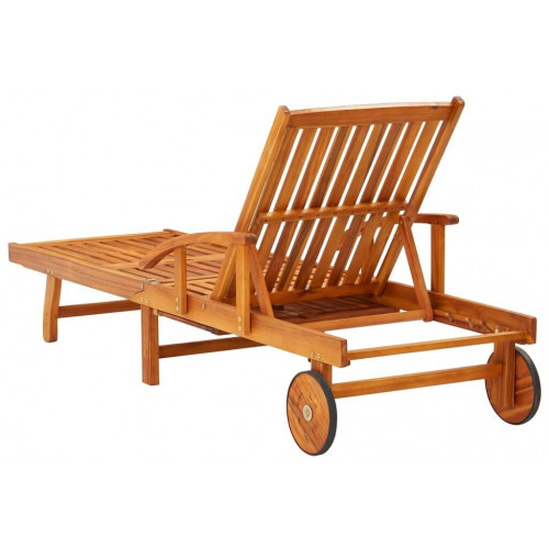 vidaXL Tumbona ajustable de acacia con mesa auxiliar (42594)