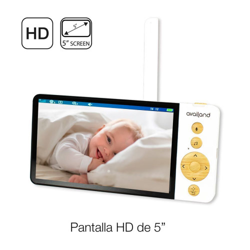 Vigilabebés Availand sphera con pantalla 5 pulgadas Blanco