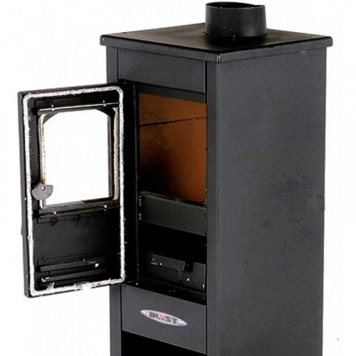 Vigor Estufa de acero atene s puerta de cristal antracita