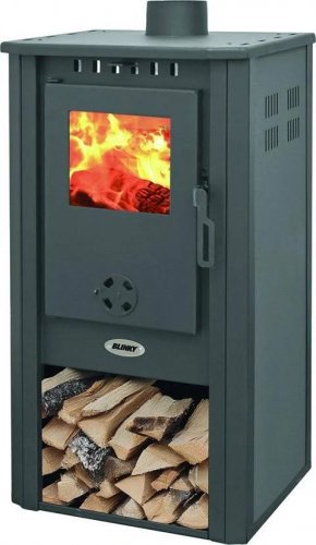 Vigor Estufa de acero atene s puerta de cristal antracita