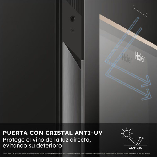 Vinoteca Haier para 34 Botellas, 1 Zona, Wifi - HWS34GGH1 Negro