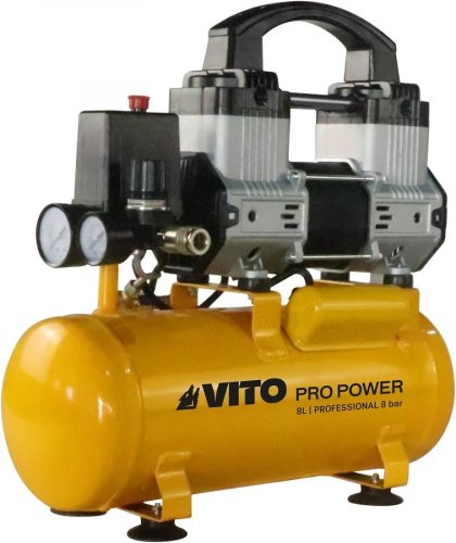 VITO Compresor silencioso sin aceite 8l 8 bar