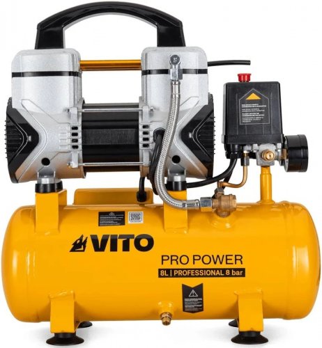 VITO Compresor silencioso sin aceite 8l 8 bar