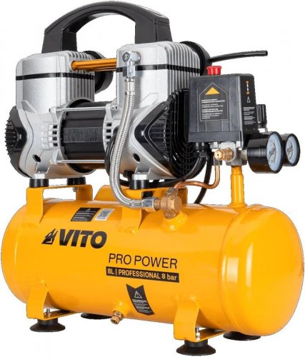 VITO Compresor silencioso sin aceite 8l 8 bar