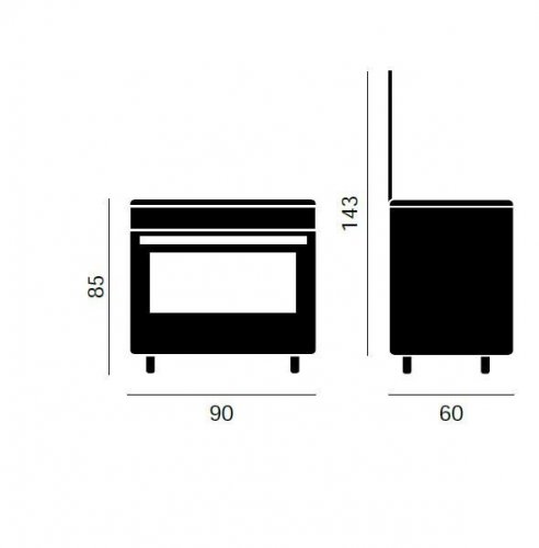 Vitrokitchen CB9060IB - Cocina Gas Butano 5 Fuegos 90x60 cm Inox