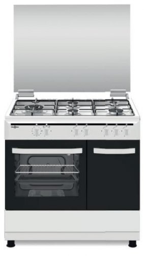 Vitrokitchen CB961PBB - Cocina blanca 90x60cm con porta bombonas