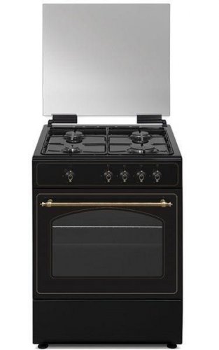 Vitrokitchen RU6060B - Cocina de Gas Butano Rústica 85 x 60 cm Antracita