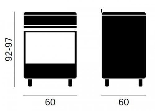 Vitrokitchen ST6060IN - Cocina gas natural y horno eléctrico Acero Inox
