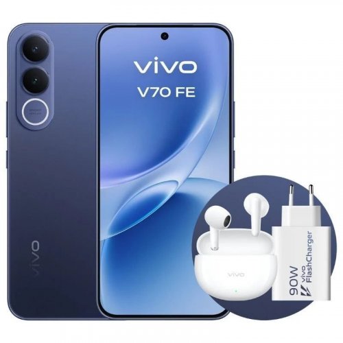 Vivo V70 FE Azul 5G - 256GB - 8GB - AMOLED 7000mAh Incluye Cargador + Auriculares