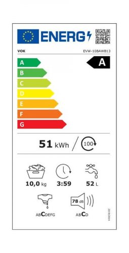 Vok evw-10baw12pr Lavadora 10kg 1200rpm Clase A Inverter