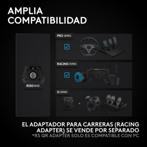 Volante de simulación Logitech G RS50 System 8 N·m PC/PS5/PS4 cuero USB alámbrico 13 botones