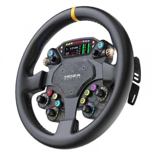 Volante Moza CS Pro 325 mm fibra carbono pantalla RGB PC