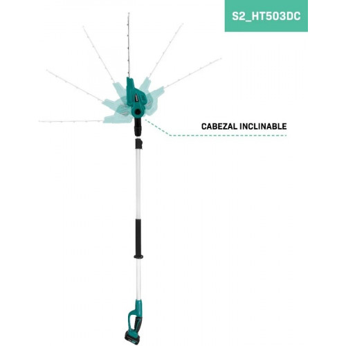 VONROC Cortasetos telescópico 20V 2.0Ah