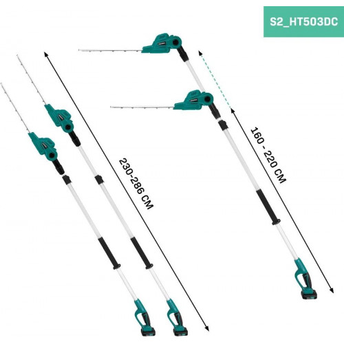 VONROC Cortasetos telescópico 20V 2.0Ah