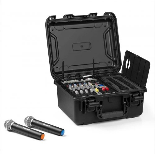 Vonyx 172.670 VMA106 Mezclador Amplificado en Maleta con 2 micros