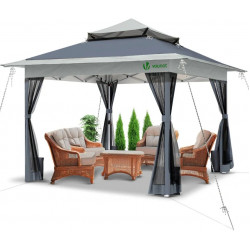 VOUNOT Carpa Plegable Gazebo 3.6x3.6m con paredes Laterales de Malla