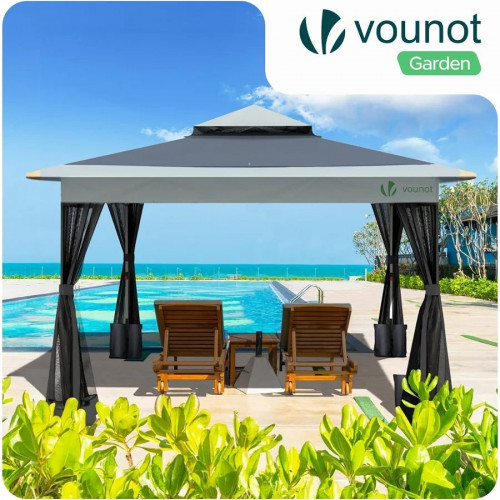 VOUNOT Carpa Plegable Gazebo 3.6x3.6m con paredes Laterales de Malla