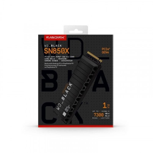 WD Black SN850X 1TB Disco SSD 7300MB/S Disipador NVMe PCIe 4.0 M.2 Gen4 16GT/s
