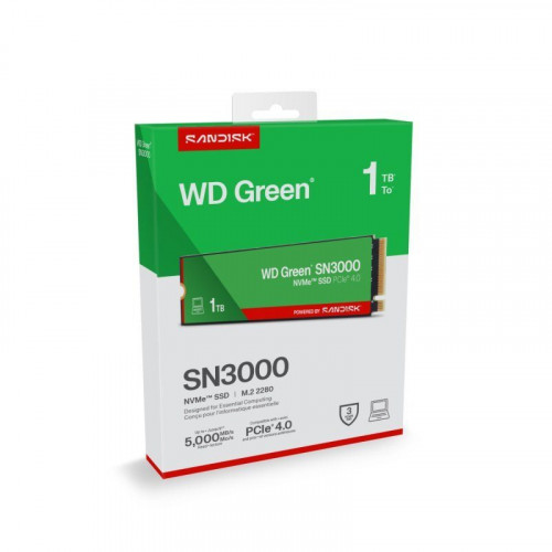 WD Green SN3000 1TB Disco SSD 5000MB/s NVMe PCIe 4.0 M.2 Gen4 QLC 3D NAND