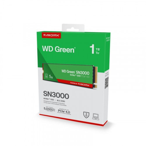 WD Green SN3000 1TB Disco SSD 5000MB/s NVMe PCIe 4.0 M.2 Gen4 QLC 3D NAND