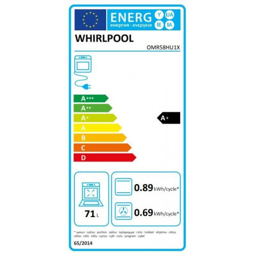 WHIRLPOOL OMR58RR1X INOX - Horno Multifunción 71L