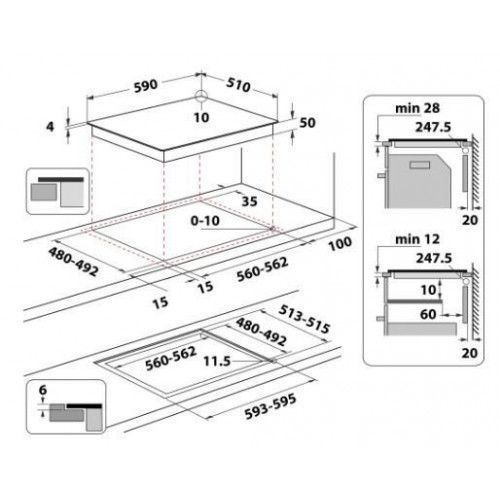 WHIRLPOOL WB Q4860 NE - Vitrocerámica de Inducción 3 Fuegos