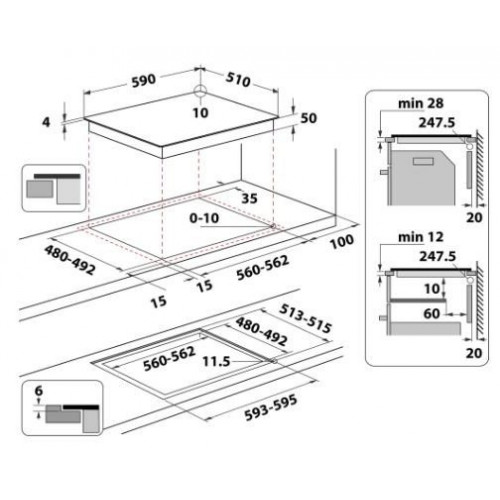WHIRLPOOL WB S5560 NE - Vitrocerámica de Inducción 3 Fuegos