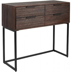 White Label Living Consola de madera de teca con cajones Webster