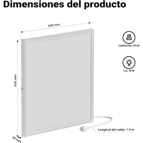 Wiltec calefactor de techo por infrarrojos e iluminación led