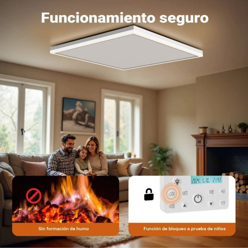 Wiltec calefactor de techo por infrarrojos e iluminación led