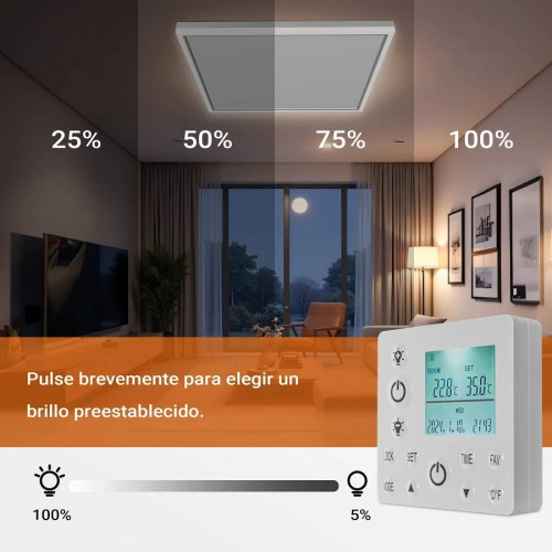Wiltec calefactor de techo por infrarrojos e iluminación led