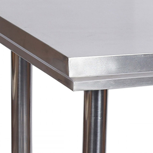 Wiltec Mesa de Acero Inoxidable con Estante 100x60x85cm, Altura Regulable (60044)