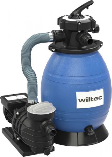 Wiltec Sistema de filtro de arena 250W tanque de filtrado 26l y bomba autocebante 10000L/h piscina