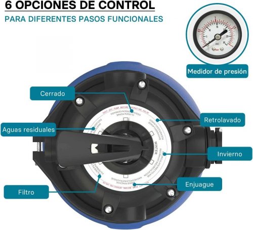 Wiltec Sistema de filtro de arena 250W tanque de filtrado 26l y bomba autocebante 10000L/h piscina