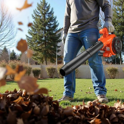 WilTec Soplador de hojas 3-en-1 Aspirador de hojas Triturador 1CV 26ccm Con Bolsa 50L Herramienta jardín