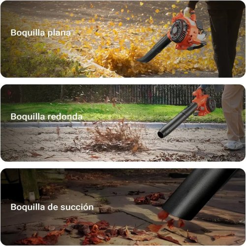 WilTec Soplador de hojas 3-en-1 Aspirador de hojas Triturador 1CV 26ccm Con Bolsa 50L Herramienta jardín