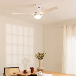 WIND CALM M - Ventilador de techo 40W silencioso con aspas de ABS técnico Ø132cm - Con luz - sin WIFI