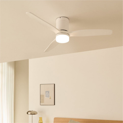 WIND CALM M - Ventilador de techo 40W silencioso con aspas de ABS técnico Ø132cm - Con luz - sin WIFI