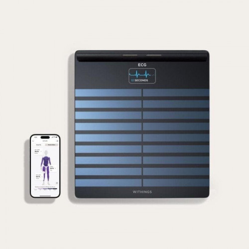 Withings Body Scan Báscula de Baño WiFi con Función de Electrocardiograma Negra