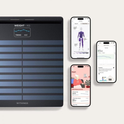 Withings Body Scan Báscula de Baño WiFi con Función de Electrocardiograma Negra
